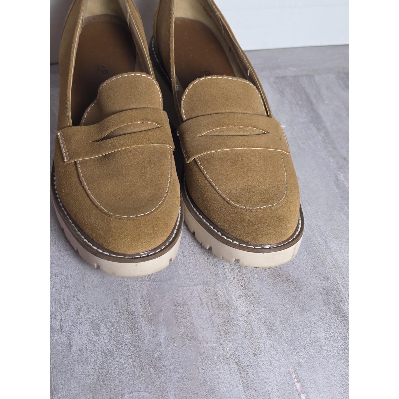 Y2k Style Lug Sole Platform Loafer Shoes Brown Suede Size 9m — image 8 of 8